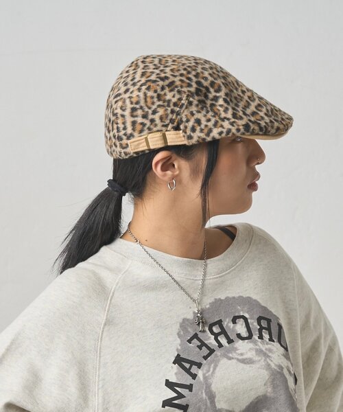 WHO'S WHO gallery（フーズフーギャラリー）の「【WEB限定】ファーレオパードハンチング（ハンチング/ベレー帽・レディース・ブラック/キャメル・FREE）」の3枚目の写真