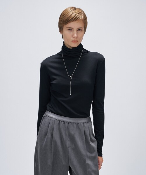 cloenc（クロエンス）の「【手洗い可】ウール混ハイネックプルオーバー（Tシャツ/カットソー・レディース・ベージュ系8/オフホワイト/グレー系4/ブラック・02）」の3枚目の写真