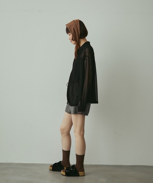 mesh zip shirt / メッシュジップシャツ（カーディガン/ボレロ）｜full