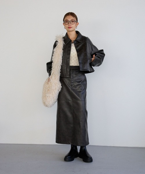 BAYFLOW（ベイフロー）の「[WEB限定]ドットベロアロングスリーブ（Tシャツ/カットソー・レディース・ピンク/オフホワイト/チャコール・FREE）」の4枚目の写真