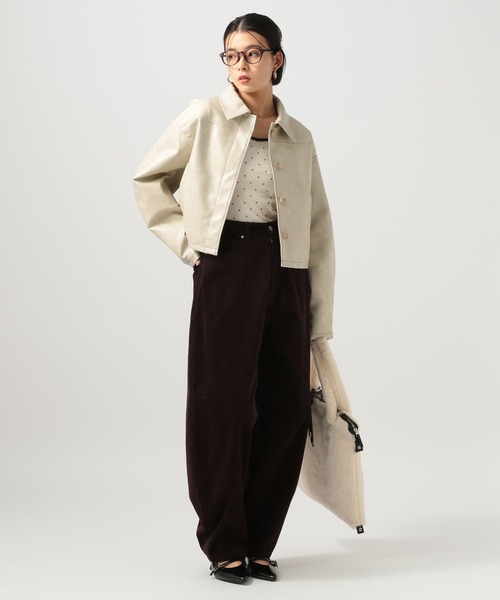 BAYFLOW（ベイフロー）の「[WEB限定]ドットベロアロングスリーブ（Tシャツ/カットソー・レディース・ピンク/オフホワイト/チャコール・FREE）」の14枚目の写真