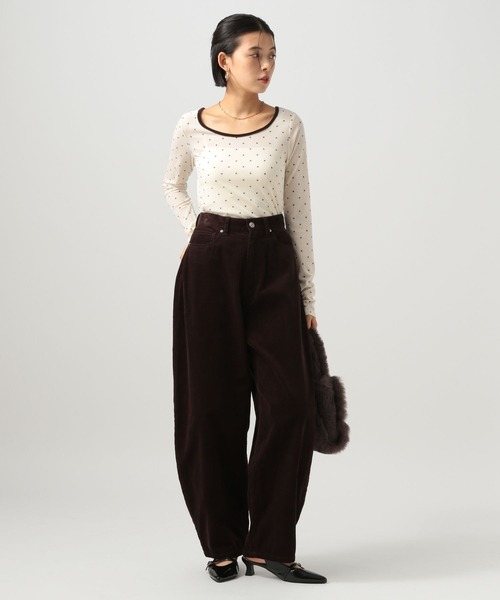 BAYFLOW（ベイフロー）の「[WEB限定]ドットベロアロングスリーブ（Tシャツ/カットソー・レディース・ピンク/オフホワイト/チャコール・FREE）」の16枚目の写真