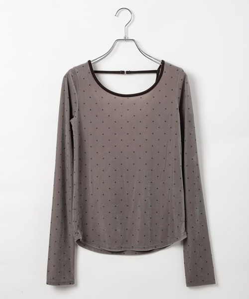 BAYFLOW（ベイフロー）の「[WEB限定]ドットベロアロングスリーブ（Tシャツ/カットソー・レディース・ピンク/オフホワイト/チャコール・FREE）」の20枚目の写真