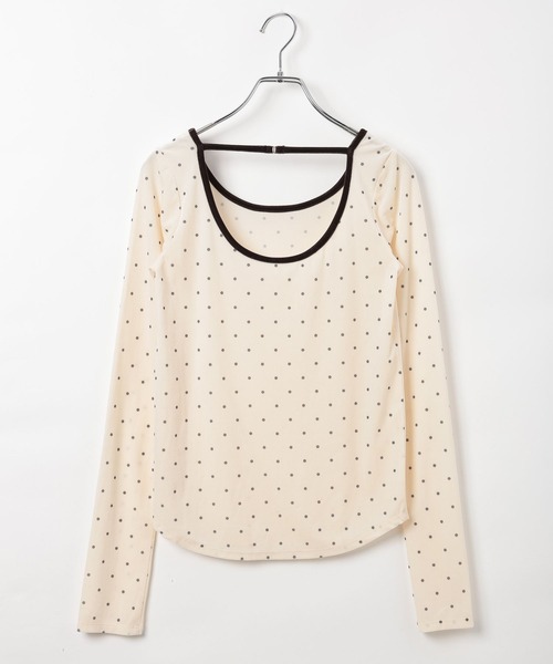 BAYFLOW（ベイフロー）の「[WEB限定]ドットベロアロングスリーブ（Tシャツ/カットソー・レディース・ピンク/オフホワイト/チャコール・FREE）」の21枚目の写真