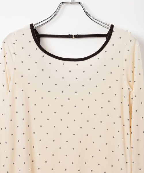 BAYFLOW（ベイフロー）の「[WEB限定]ドットベロアロングスリーブ（Tシャツ/カットソー・レディース・ピンク/オフホワイト/チャコール・FREE）」の22枚目の写真