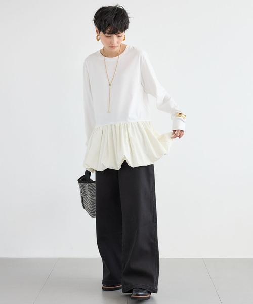 BARNYARDSTORM(バンヤードストーム)の「BARNYARDSTORM / 裏起毛ワイドデニムパンツ【WEB限定サイズL】【YouTube「i.style closet」紹介アイテム】(デニムパンツ・レディース・ブラック/インディゴブルー・L/M/S)」の14枚目の写真