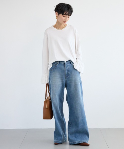 BARNYARDSTORM / 裏起毛ワイドデニムパンツ【WEB限定サイズL