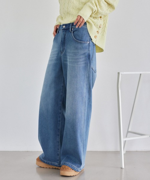 BARNYARDSTORM / 裏起毛ワイドデニムパンツ【WEB限定サイズL