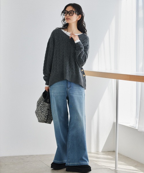 ほぼ新品♪裏起毛ワイドデニム【2024年AW】♪バンヤードストーム BARNYARDSTORM / 裏起毛ワイドデニムパンツ【WEB限定サイズL