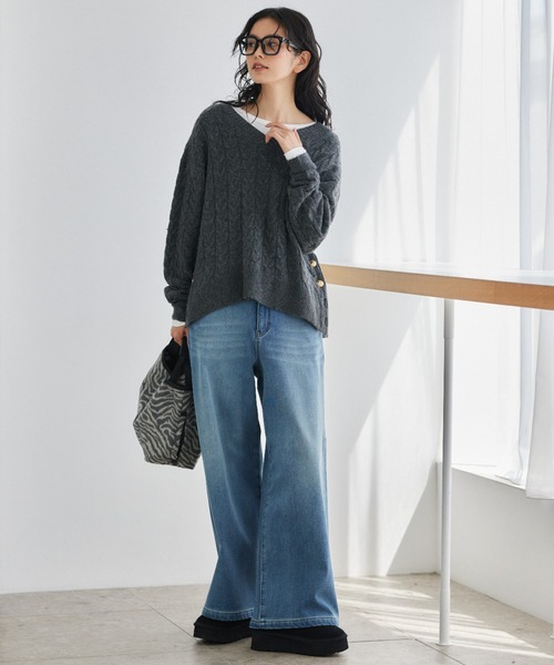 セール】BARNYARDSTORM / 裏起毛ワイドデニムパンツ【WEB限定サイズL