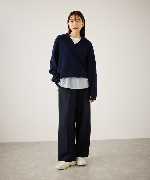 ROPE' PICNIC(ロペピクニック)の「布帛ドッキングロングスリーブTシャツ(Tシャツ/カットソー・レディース・ホワイト系その他2/ライトグレー/ホワイト・FREE)」の9枚目の写真
