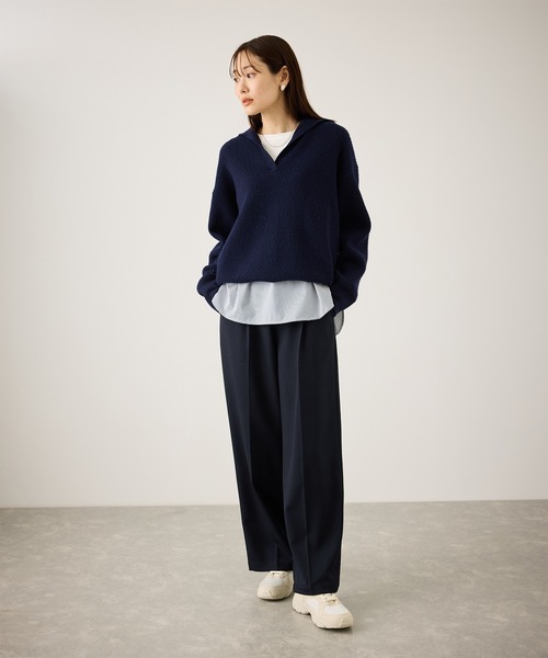ROPE' PICNIC(ロペピクニック)の「布帛ドッキングロングスリーブTシャツ(Tシャツ/カットソー・レディース・ホワイト系その他2/ライトグレー/ホワイト・FREE)」の10枚目の写真