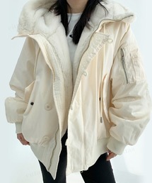 Dalfwin（ダールフィン）の「韓国ファッション N3Bボアフード付きコートブルゾン（ブルゾン）」