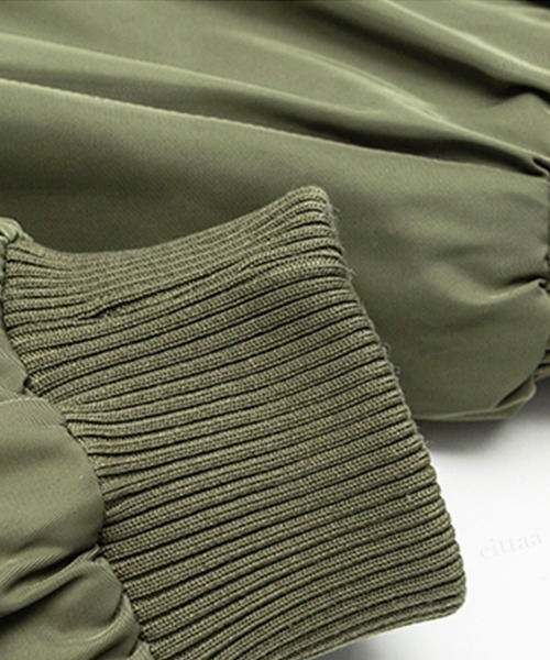 Dalfwin（ダールフィン）の「韓国ファッション N3Bボアフード付きコートブルゾン（ブルゾン・レディース・ブラック/オフホワイト/アーミー・FREE）」の16枚目の写真