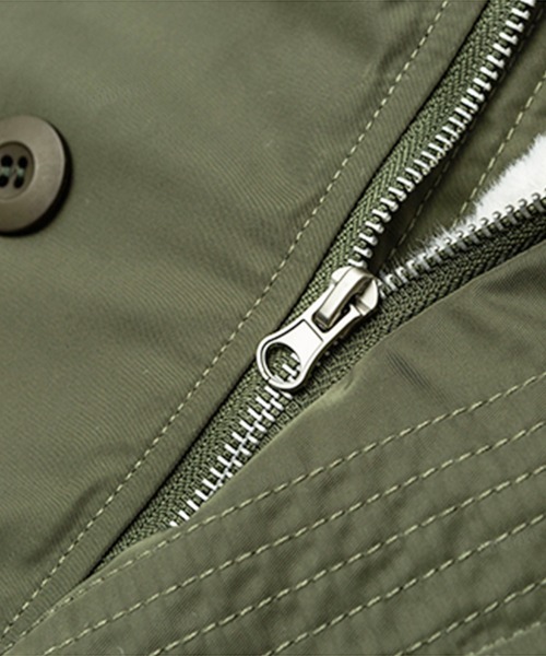 Dalfwin（ダールフィン）の「韓国ファッション N3Bボアフード付きコートブルゾン（ブルゾン・レディース・ブラック/オフホワイト/アーミー・FREE）」の14枚目の写真