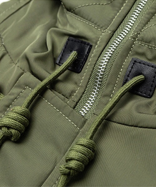 Dalfwin（ダールフィン）の「韓国ファッション N3Bボアフード付きコートブルゾン（ブルゾン・レディース・ブラック/オフホワイト/アーミー・FREE）」の12枚目の写真