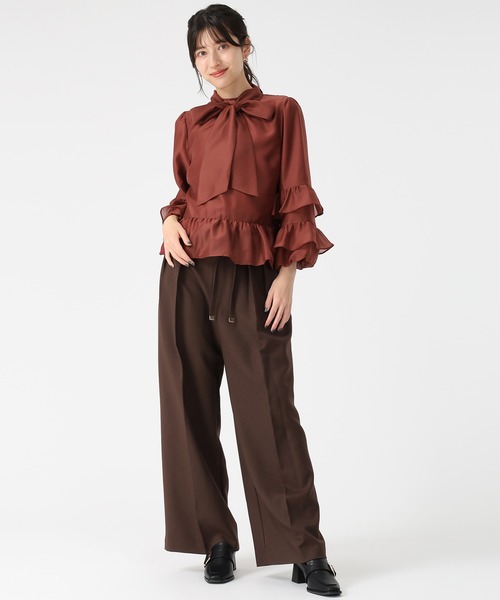 31 Sons de mode（トランテアン　ソン　ドゥ　モード）の「2025秋冬新作 ティアード袖ブラウス（シャツ/ブラウス・レディース・ワイン/ブラック/オフホワイト・ﾌﾘ-）」の21枚目の写真