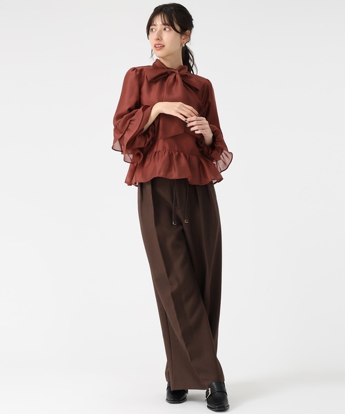 31 Sons de mode（トランテアン　ソン　ドゥ　モード）の「2025秋冬新作 ティアード袖ブラウス（シャツ/ブラウス・レディース・ワイン/ブラック/オフホワイト・ﾌﾘ-）」の22枚目の写真
