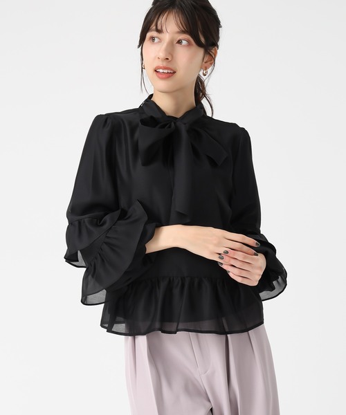 31 Sons de mode（トランテアン　ソン　ドゥ　モード）の「2025秋冬新作 ティアード袖ブラウス（シャツ/ブラウス・レディース・ワイン/ブラック/オフホワイト・ﾌﾘ-）」の11枚目の写真