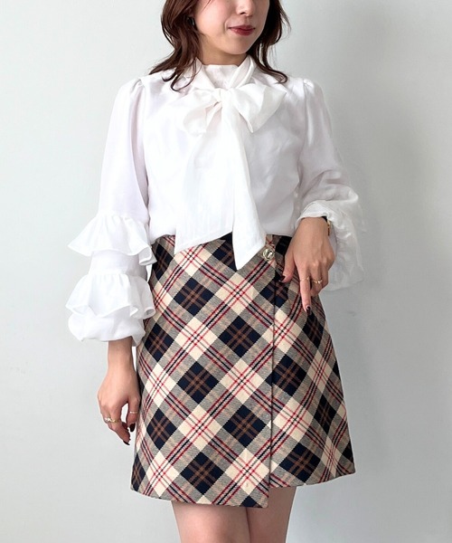 31 Sons de mode（トランテアン　ソン　ドゥ　モード）の「2025秋冬新作 ティアード袖ブラウス（シャツ/ブラウス・レディース・ワイン/ブラック/オフホワイト・ﾌﾘ-）」の9枚目の写真