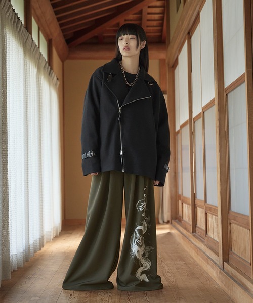 狐独(コドク)の「ライダースオーバーブルゾン(ライダースジャケット・メンズ・アイボリー/ブラック・SMALL/LARGE/MEDIUM)」の9枚目の写真