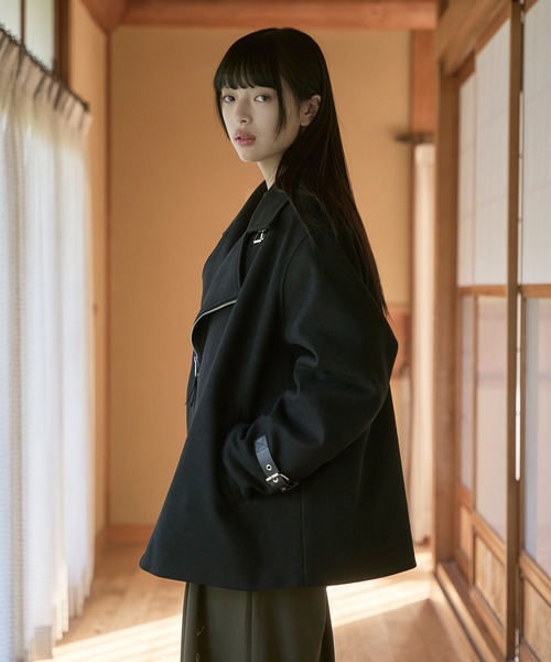 狐独(コドク)の「ライダースオーバーブルゾン(ライダースジャケット・メンズ・アイボリー/ブラック・SMALL/LARGE/MEDIUM)」の7枚目の写真