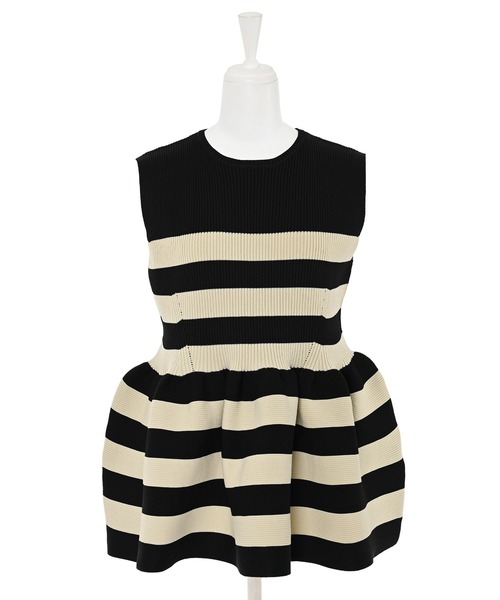 Narcissus(ナルシス)の「【PICCIN】ノースリペプラムニット/ボーダー 《動画あり》(ニット/セーター・レディース・ホワイト/ベージュ・FREE)」の19枚目の写真