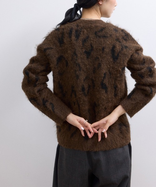 アダムエロペ　ブラッシュ　レオパード　カーディガン WEB限定】ブラッシュレオパードカーディガン（カーディガン/ボレロ