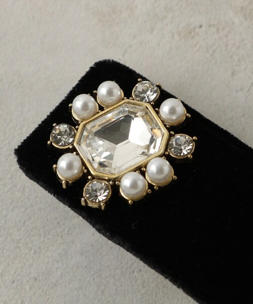 OPAQUE.CLIP（オペークドットクリップ）の「ビジュー付きベロアバレッタ（その他ヘアアクセサリー・レディース・ブラック系/ブラウン系その他2/ブラック・00）」の7枚目の写真