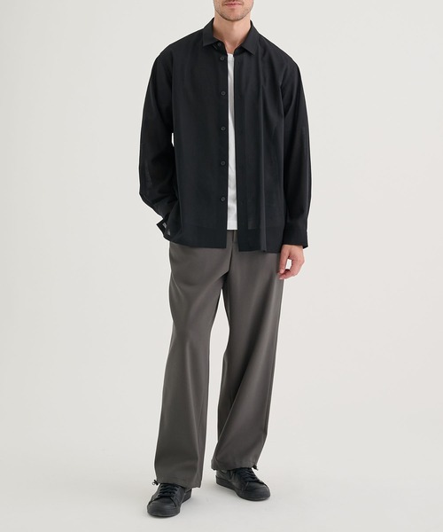 ATON(エイトン)の「【ATON / エイトン】TWIST WOOL WASHER OVERSIZED SHIRT(シャツ/ブラウス・メンズ・ブラック/ブラウン・6/4/2)」の3枚目の写真