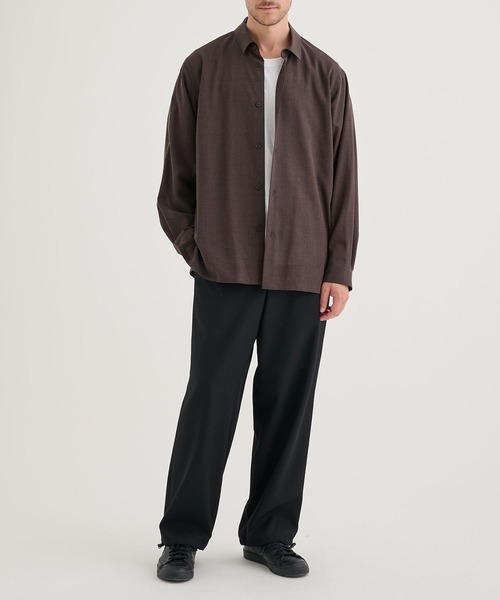 ATON / エイトン】TWIST WOOL WASHER OVERSIZED SHIRT（シャツ