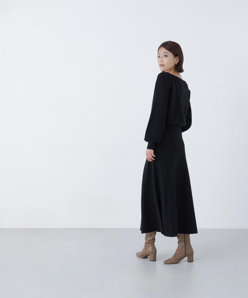NATURAL BEAUTY BASIC(ナチュラルビューティーベーシック)の「◇ベロアリボンニットセットアップ(ワンピース・レディース・ブラック/ベージュ・MEDIUM/P/S)」の10枚目の写真