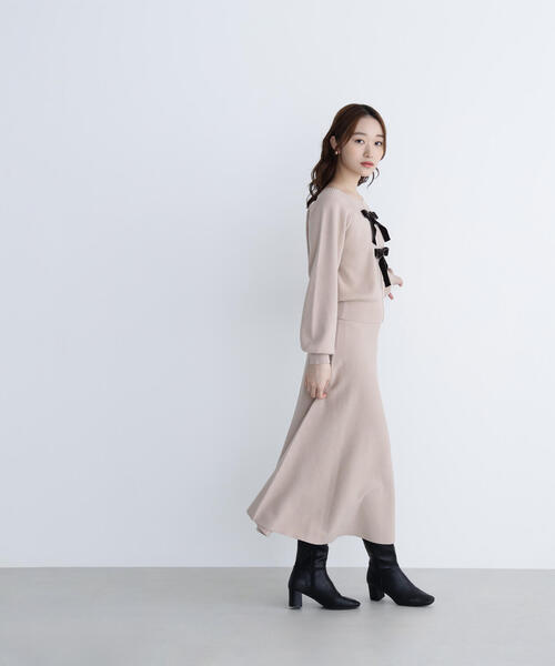 NATURAL BEAUTY BASIC(ナチュラルビューティーベーシック)の「◇ベロアリボンニットセットアップ(ワンピース・レディース・ブラック/ベージュ・MEDIUM/P/S)」の18枚目の写真