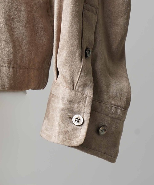 MAISON SPECIAL(メゾンスペシャル)の「《UNISEX》Curve Pocket A Light Eco Suede Shirt/カーブポケットAライトエコスエードシャツ【MAISON SPECIAL/メゾンスペシャル】■セットアップ対応■(シャツ/ブラウス・メンズ・キャメル/ブラック・0/1/2)」の12枚目の写真