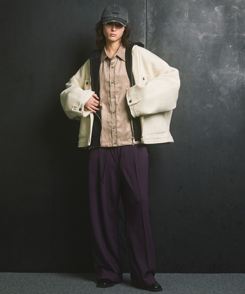 MAISON SPECIAL(メゾンスペシャル)の「《UNISEX》Curve Pocket A Light Eco Suede Shirt/カーブポケットAライトエコスエードシャツ【MAISON SPECIAL/メゾンスペシャル】■セットアップ対応■(シャツ/ブラウス・メンズ・キャメル/ブラック・0/1/2)」の16枚目の写真