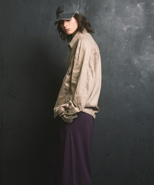 MAISON SPECIAL(メゾンスペシャル)の「《UNISEX》Curve Pocket A Light Eco Suede Shirt/カーブポケットAライトエコスエードシャツ【MAISON SPECIAL/メゾンスペシャル】■セットアップ対応■(シャツ/ブラウス・メンズ・キャメル/ブラック・0/1/2)」の21枚目の写真