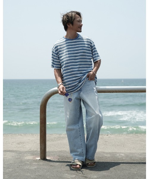 #Re:room（リルーム）の「ヴィンテージウォッシュドワイドデニムパンツ（デニムパンツ・メンズ・ブルー・SMALL/LARGE/MEDIUM）」の2枚目の写真