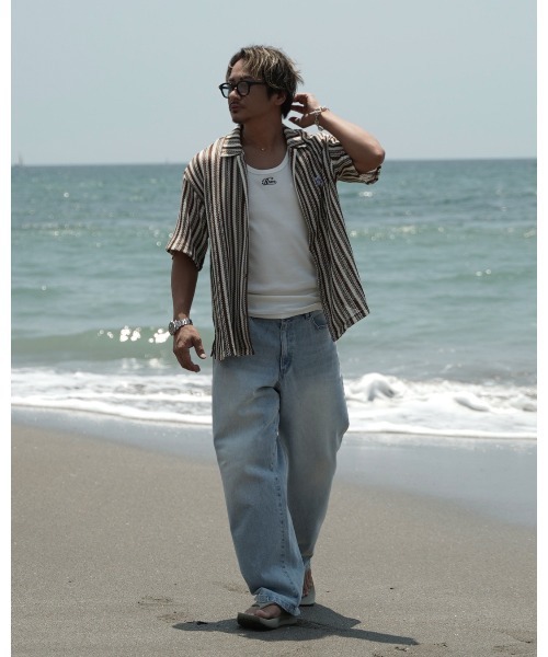 #Re:room（リルーム）の「ヴィンテージウォッシュドワイドデニムパンツ（デニムパンツ・メンズ・ブルー・SMALL/LARGE/MEDIUM）」の4枚目の写真