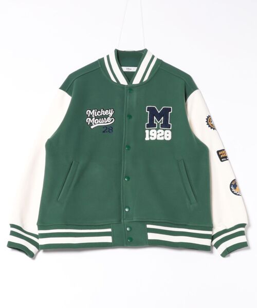 Disney/ディズニー】MICKEY MOUSE/ミッキーマウス 袖切替 ワッペン刺繍