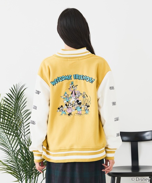 Disney/ディズニー】MICKEY MOUSE/ミッキーマウス 袖切替 ワッペン刺繍