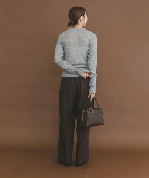 ITEMS URBANRESEARCH（アイテムズ アーバンリサーチ）の「シアーリブポロニット（ニット/セーター・レディース・パープル/グレー/カーキ・FREE）」の8枚目の写真