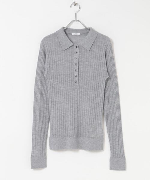 ITEMS URBANRESEARCH（アイテムズ アーバンリサーチ）の「シアーリブポロニット（ニット/セーター・レディース・パープル/グレー/カーキ・FREE）」の10枚目の写真