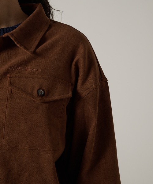 Eddie Bauer（エディーバウアー）の「トレイル オーバーシャツ（シャツ/ブラウス・レディース・ブラウン/ネイビー/ライトイエロー・S/M/L/XL）」の14枚目の写真