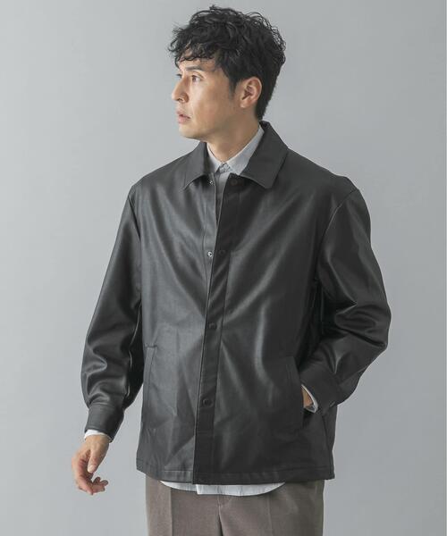 セール】『XLサイズあり』ビーガンファブリックコーチジャケット