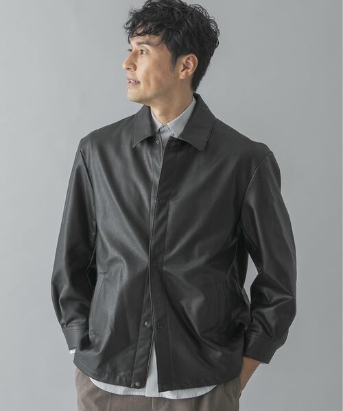 URBAN RESEARCH ROSSO MEN（アーバンリサーチロッソメン）の「『XLサイズあり』ビーガンファブリックコーチジャケット（カバーオール・メンズ・ダークブラウン/ブラック・X-LARGE/MEDIUM/LARGE）」の4枚目の写真