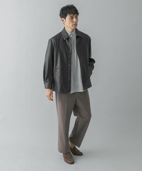 URBAN RESEARCH ROSSO MEN（アーバンリサーチロッソメン）の「『XLサイズあり』ビーガンファブリックコーチジャケット（カバーオール・メンズ・ダークブラウン/ブラック・X-LARGE/MEDIUM/LARGE）」の7枚目の写真