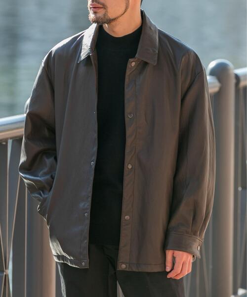 URBAN RESEARCH ROSSO MEN（アーバンリサーチロッソメン）の「『XLサイズあり』ビーガンファブリックコーチジャケット（カバーオール・メンズ・ダークブラウン/ブラック・X-LARGE/MEDIUM/LARGE）」の22枚目の写真