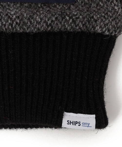 SHIPS any（シップス エニィ）の「SHIPS any:〈スマホ/タッチパネル対応〉MOON ツイード/レザー コンビ リブ グローブ◇（手袋・メンズ・グレー/ダークグレー/ネイビー・ONE SIZE）」の15枚目の写真