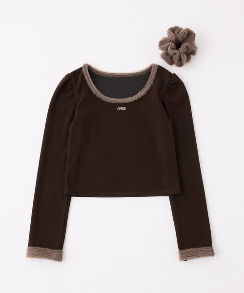 one after another NICE CLAUP（ワンアフターアナザーナイスクラップ）の「シュシュセットトップス（Tシャツ/カットソー・レディース・ブラウン/ブラック/アイボリー・FREE）」の15枚目の写真