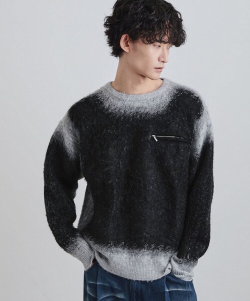 tk.TAKEO KIKUCHI（ティーケータケオキクチ）の「グラデーションニット（ニット/セーター・メンズ・ブラック/ブラウン系その他/グレー・02/03/04）」の2枚目の写真